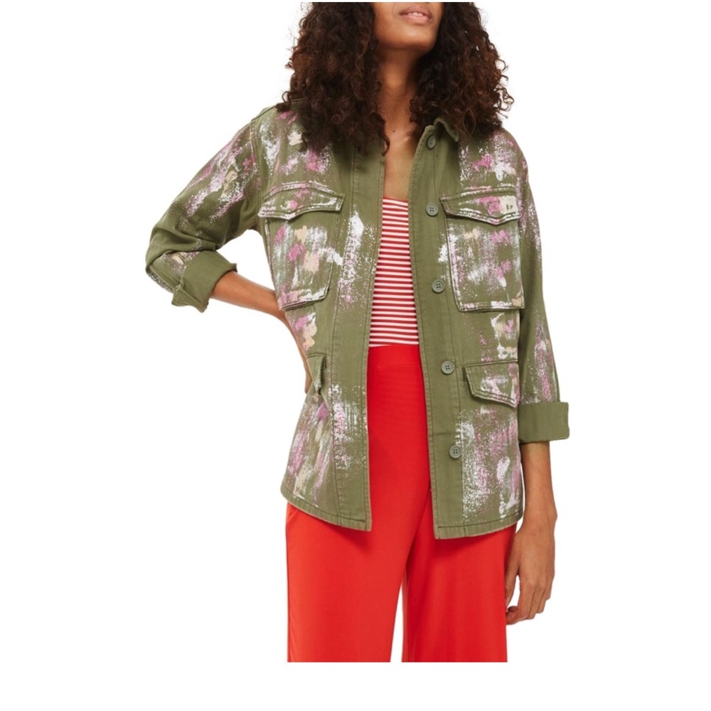 [Topshop] Ethan Metallic Foil Shirt Jacket